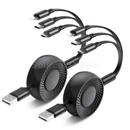 禮品訂造一拖三伸縮充電線紀念品
