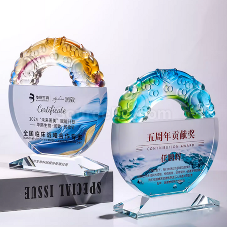 禮品訂造琉璃水晶獎座紀念品