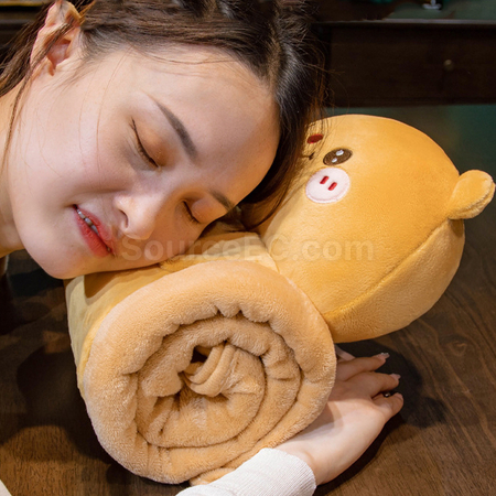 禮品訂造卡通立體午睡毛毯紀念品