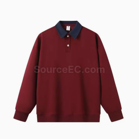 禮品訂造拼色polo長袖紀念品