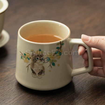 禮品訂造陶瓷可過濾泡茶杯紀念品