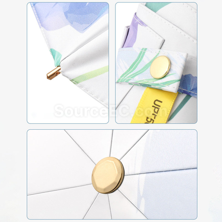 禮品訂造雙層黑膠五摺雨傘紀念品