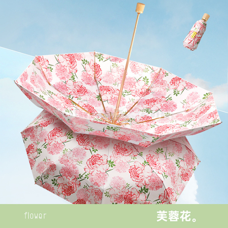禮品訂造雙層黑膠五摺雨傘紀念品