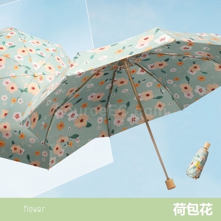 禮品訂造雙層黑膠五摺雨傘紀念品