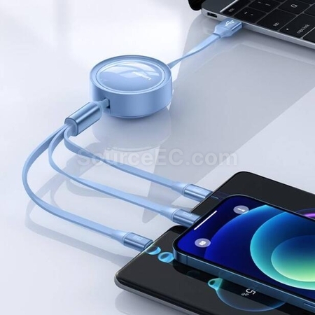 禮品訂造三合一伸縮快充充電線紀念品