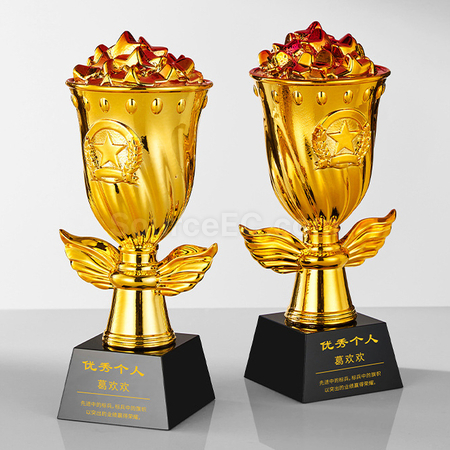 禮品訂造花朵星星水晶獎盃紀念品