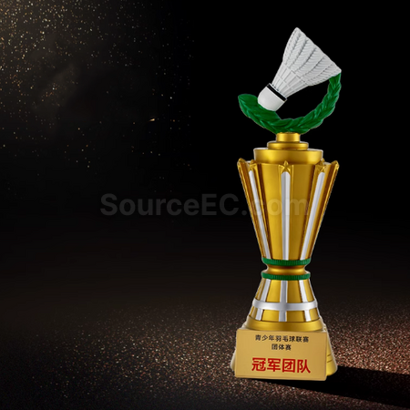 禮品訂造羽毛球樹脂獎座紀念品