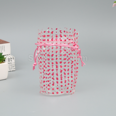 禮品訂造PVC透明印花塑膠薄膜束口袋紀念品