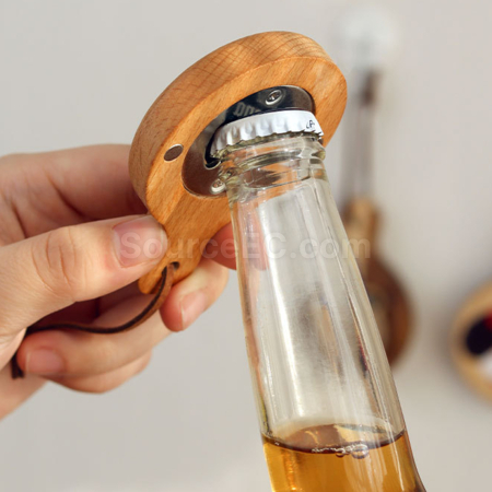 禮品訂造實木冰箱貼開瓶器紀念品