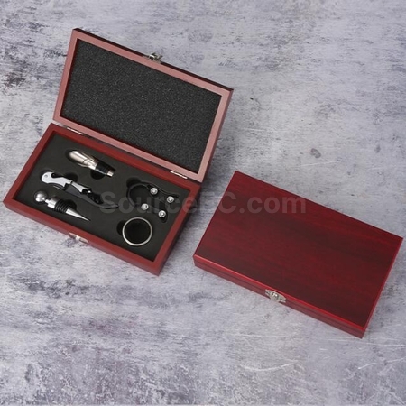 禮品訂造高級不鏽鋼開瓶器套裝竹盒紀念品