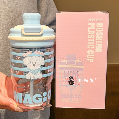 禮品訂造Tritan可愛吸管水樽紀念品