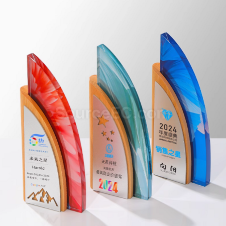 禮品訂造創意帆船水晶獎座紀念品