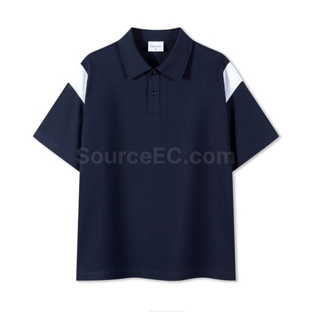 禮品訂造插肩撞色珠地網眼POLO衫紀念品