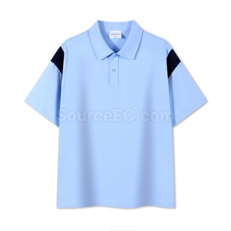 禮品訂造插肩撞色珠地網眼POLO衫紀念品