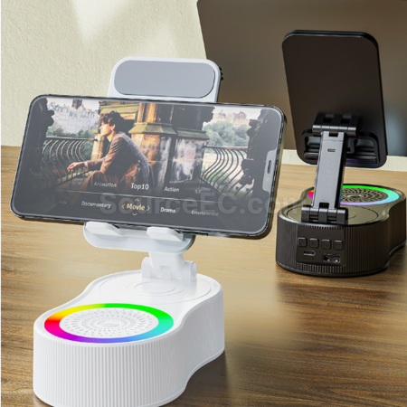 禮品訂造360°旋轉氛圍燈音響行動電源支架紀念品