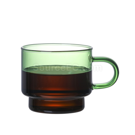 禮品訂造彩色玻璃咖啡杯紀念品