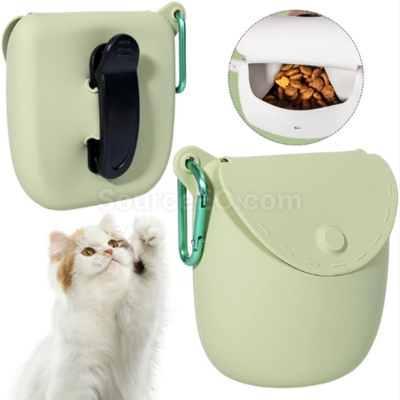 禮品訂造翻蓋矽膠寵物餵食袋紀念品