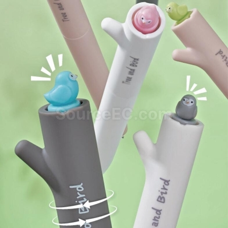 禮品訂造旋轉小鳥扭扭中性筆紀念品