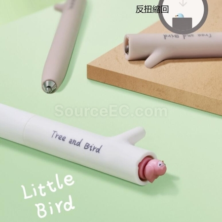 禮品訂造旋轉小鳥扭扭中性筆紀念品
