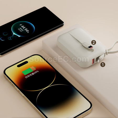 禮品訂造3C認證帶線22.5W快充移動電源紀念品