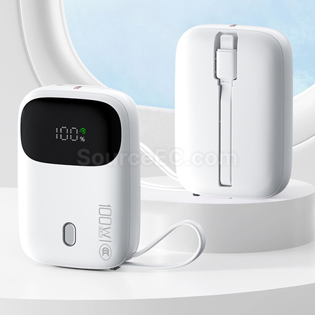 禮品訂造3C認證帶線快充移動電源紀念品