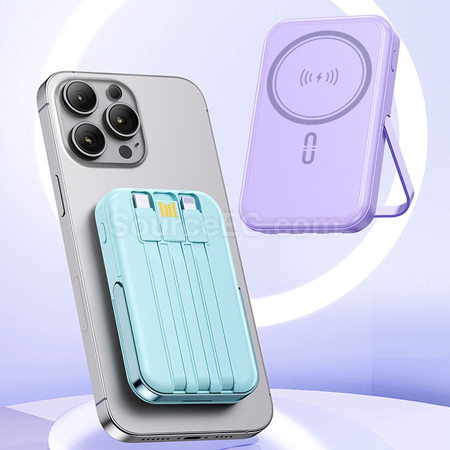禮品訂造3C認證磁吸帶線移移動電源紀念品