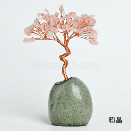 禮品訂造禪意盆景水晶樹紀念品