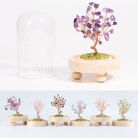 禮品訂造玻璃罩水晶樹紀念品