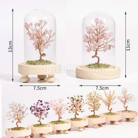 禮品訂造玻璃罩水晶樹紀念品