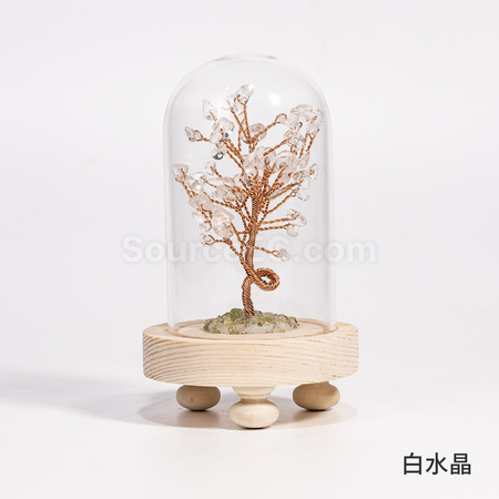 禮品訂造玻璃罩水晶樹紀念品