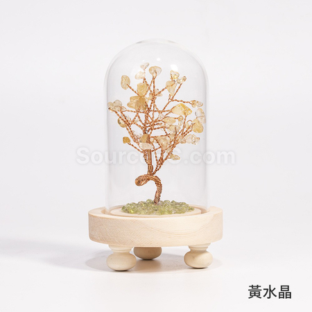禮品訂造玻璃罩水晶樹紀念品