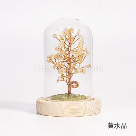 禮品訂造玻璃罩水晶樹紀念品
