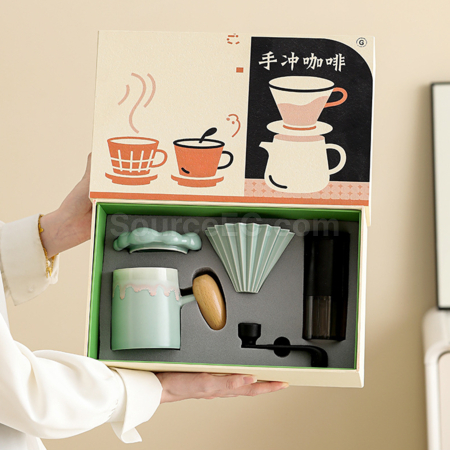 禮品訂造手磨咖啡機咖啡壺手沖商務禮品套裝紀念品