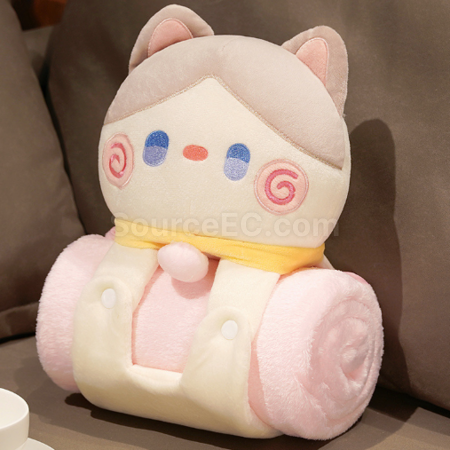 禮品訂造卡通抱枕毯子兩用二合一紀念品