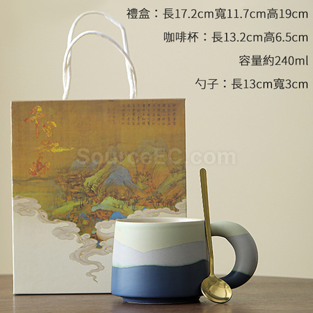 禮品訂造釉畫三彩陶瓷杯紀念品