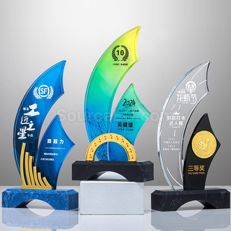 禮品訂造帆船水晶獎座紀念品