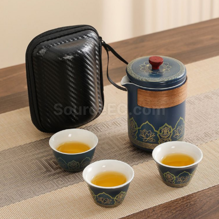 禮品訂造便攜旅行陶瓷茶具套裝紀念品