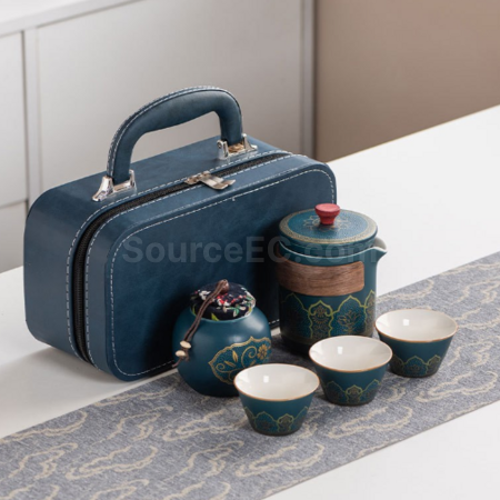 禮品訂造便攜旅行陶瓷茶具套裝紀念品