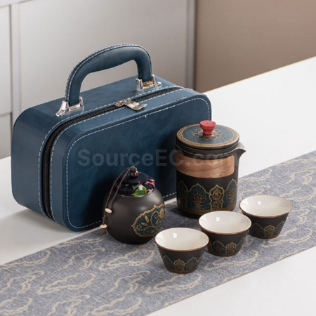 禮品訂造便攜旅行陶瓷茶具套裝紀念品