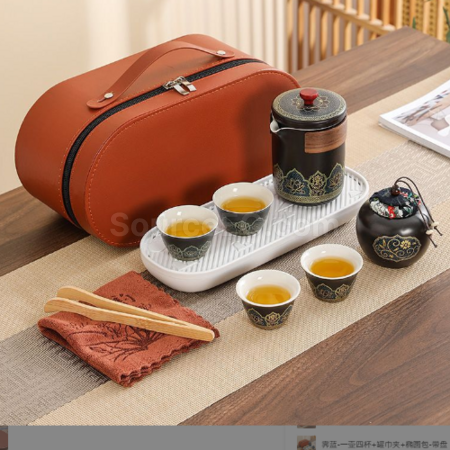 禮品訂造便攜旅行陶瓷茶具套裝紀念品