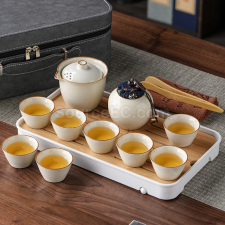 禮品訂造汝窯旅行茶具套裝紀念品