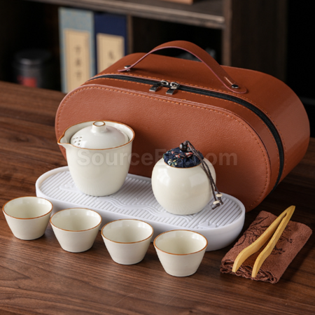禮品訂造汝窯旅行茶具套裝紀念品