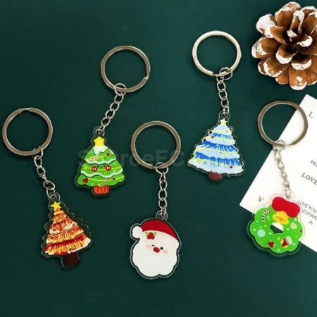 禮品訂造聖誕壓克力鎖匙扣紀念品