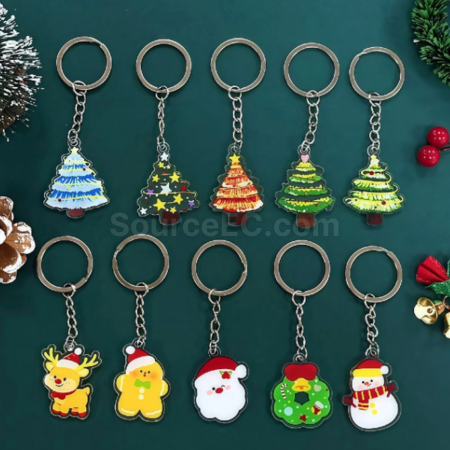 禮品訂造聖誕壓克力鎖匙扣紀念品