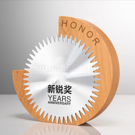 禮品訂造實木金屬獎座紀念品