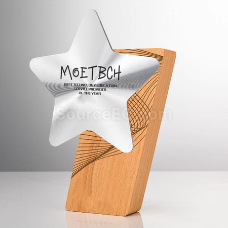 禮品訂造實木金屬獎座紀念品
