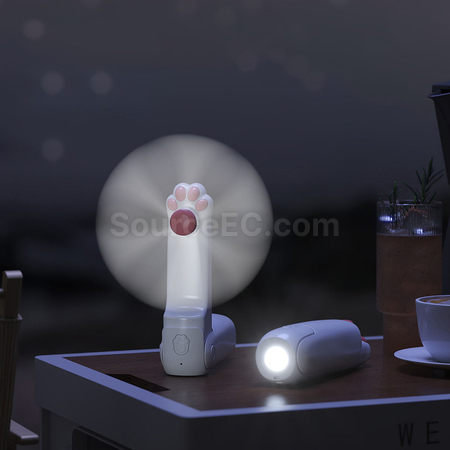 禮品訂造貓爪小風扇手電筒二合一紀念品