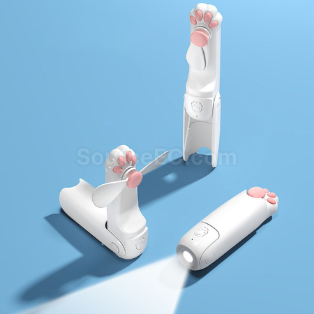 禮品訂造貓爪小風扇手電筒二合一紀念品