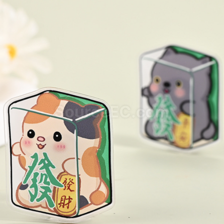 禮品訂造發財麻將壓克力冰箱貼紀念品