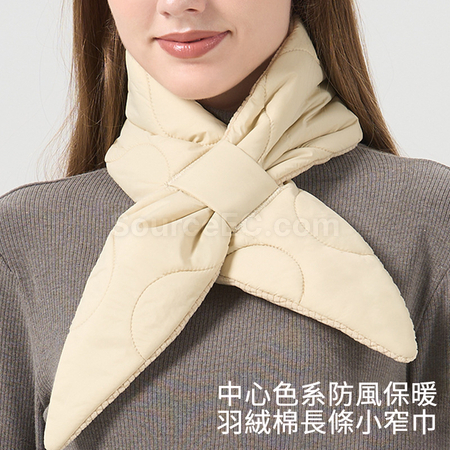 韓版冬季新款針織羽絨棉圍巾